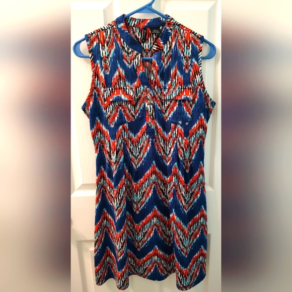 New Directions Sleeveless Dress Red/White/Blue Size Petite Small - Picture 1 of 6